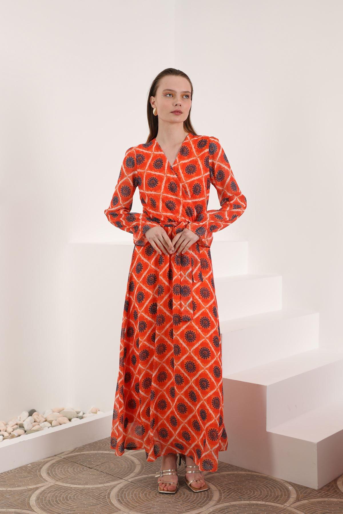 Sun Print Chiffon Dress Soléa