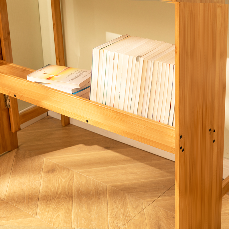Bamboo Folding Desk,Space-Saving Computer Desk for Small Spaces, Foldable Study Table for Bedroom, Home Office, Dorm, Apartment (Brown) - Fluent Trends