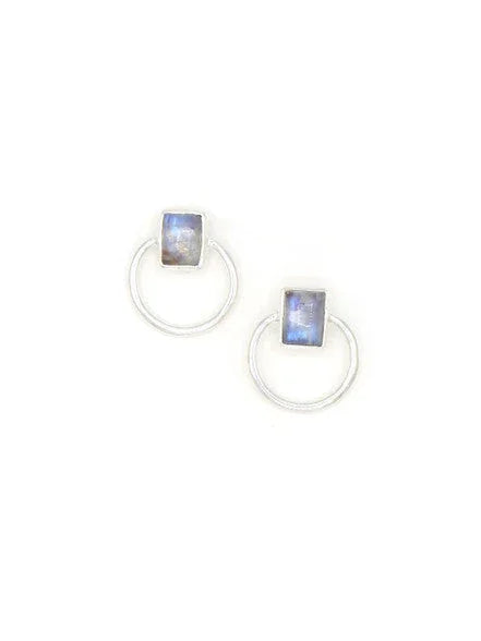 Midnight Loop Studs - Moonstone - Fluent Trends