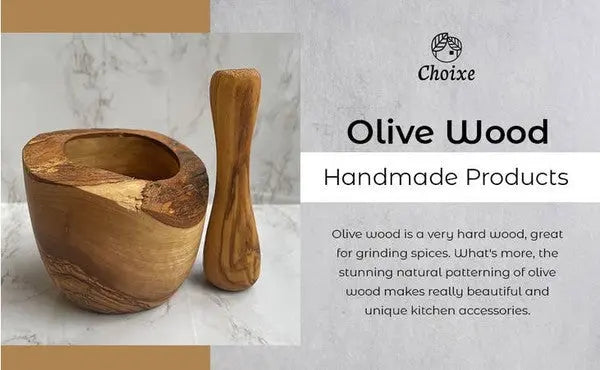 Olive Wood Rustic Mortar and Pestle - Fluent Trends