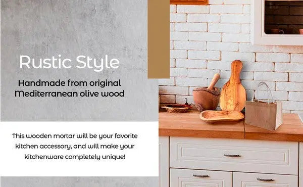 Olive Wood Rustic Mortar and Pestle - Fluent Trends