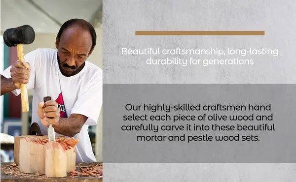 Olive Wood Rustic Mortar and Pestle - Fluent Trends