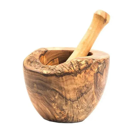 Olive Wood Rustic Mortar and Pestle - Fluent Trends