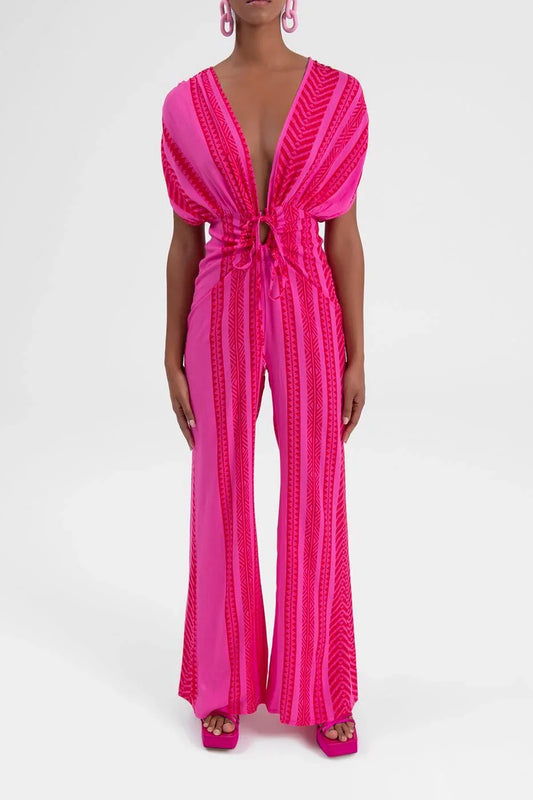 Fuschia Maxi Jumpsuit - Fluent Trends