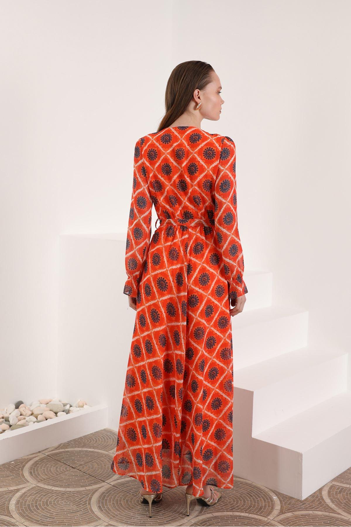 Sun Print Chiffon Dress Soléa