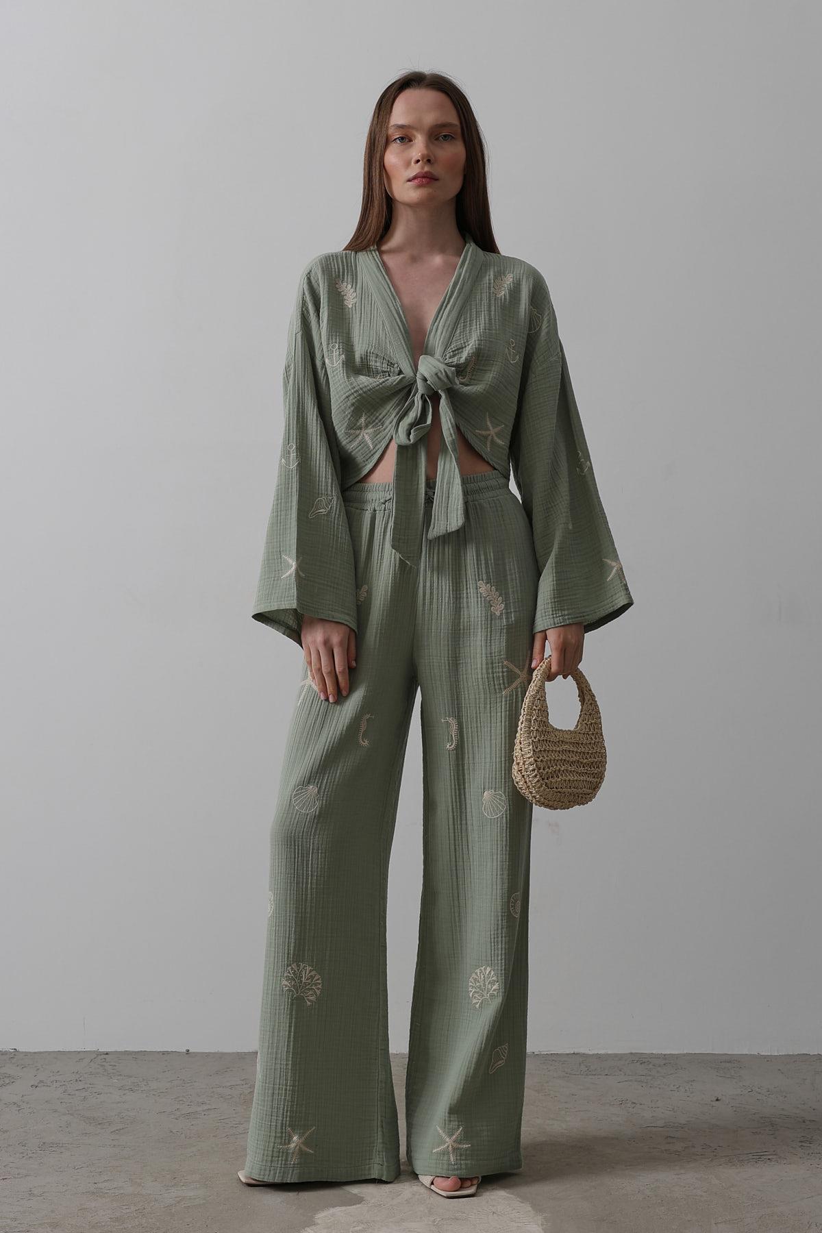 Boho Resort Wear – Tie Suits for Women with Shabby Chic Detail Soléa