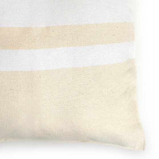 Woven Block Pillow Case - Natural with Natural Powered by People