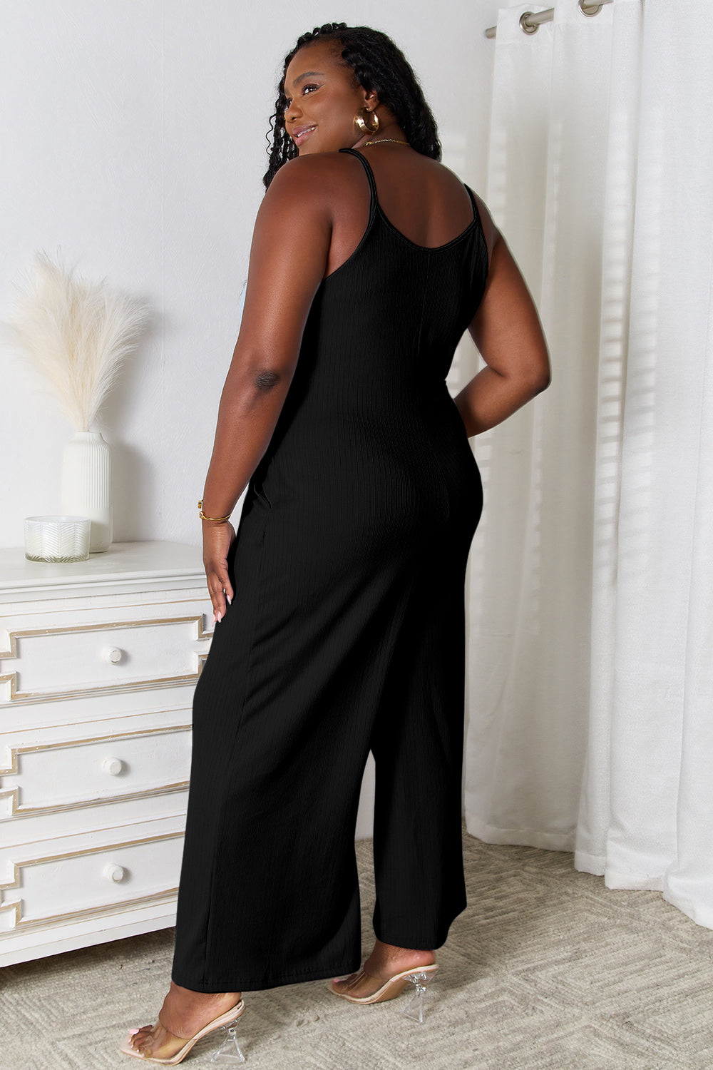 Basic Bae Full Size Spaghetti Strap V-Neck Jumpsuit - Fluent Trends