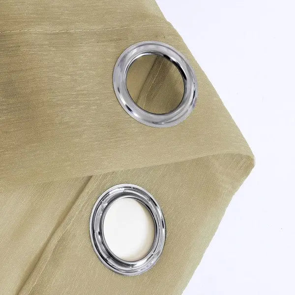 Gold Sheer Window Grommet Curtain Set - Fluent Trends