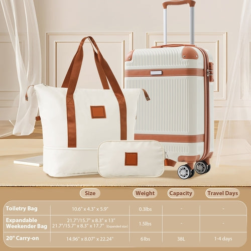3-piece Suitcase TravelTimesAwait