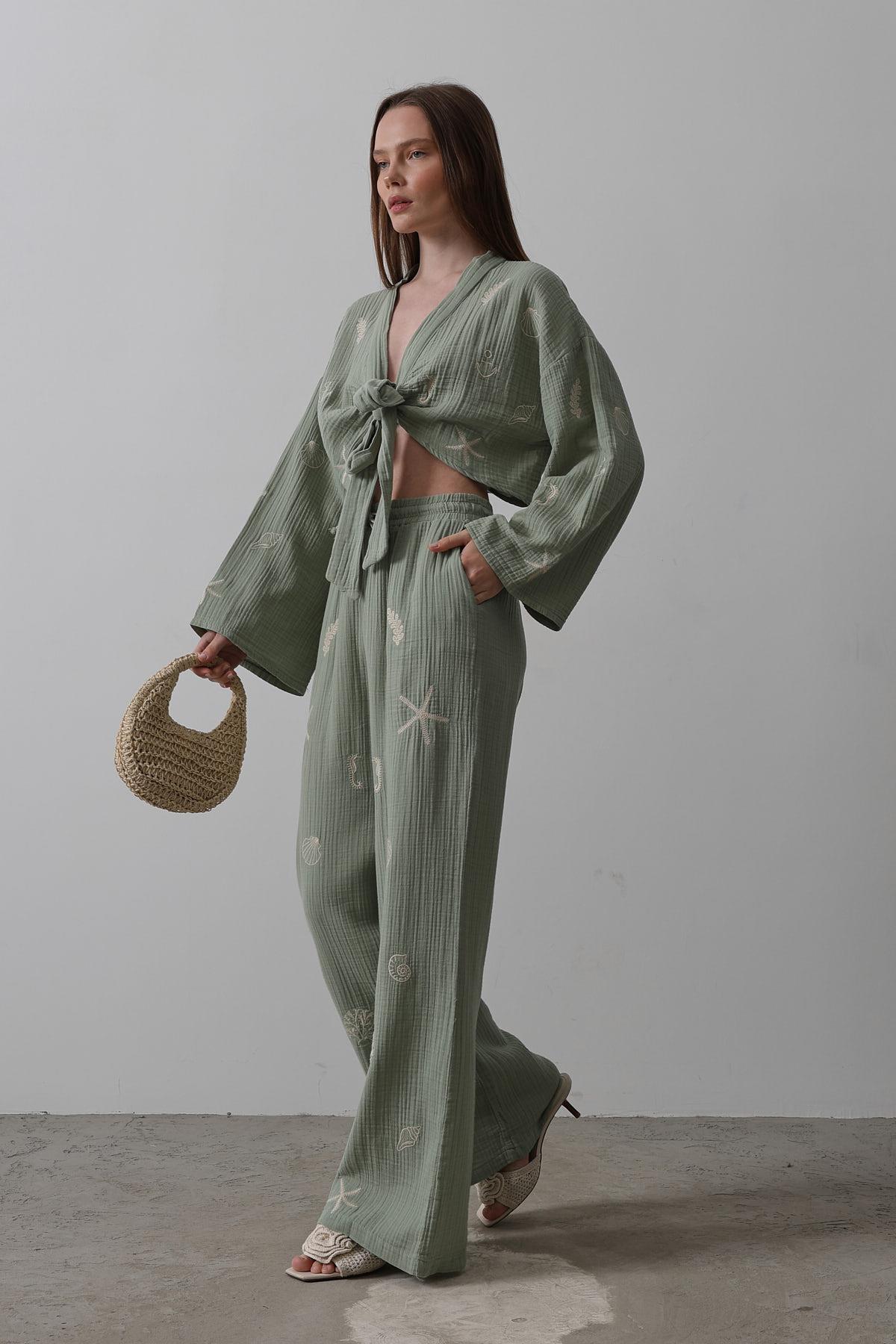 Boho Resort Wear – Tie Suits for Women with Shabby Chic Detail Soléa