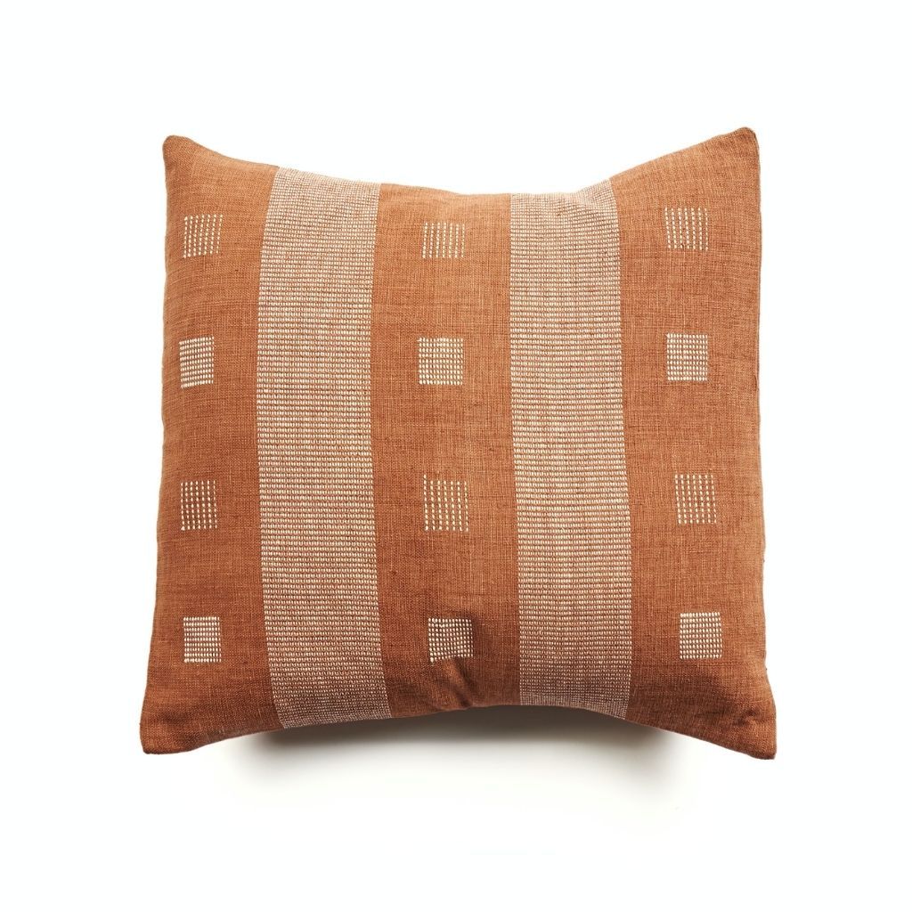 Chokor Nira Brown Organic Cotton Handloom Pillow - Fluent Trends