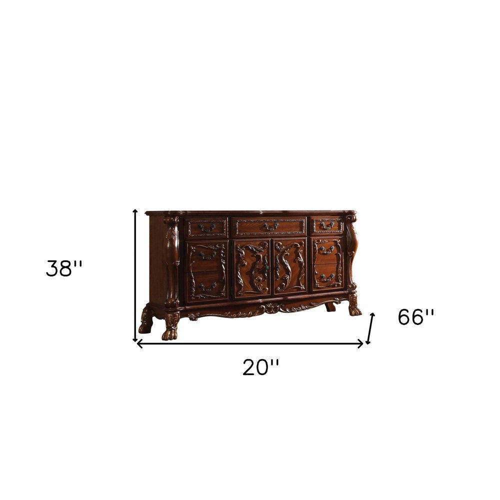 43" Brown Solid Wood Five Drawer Standard Chest