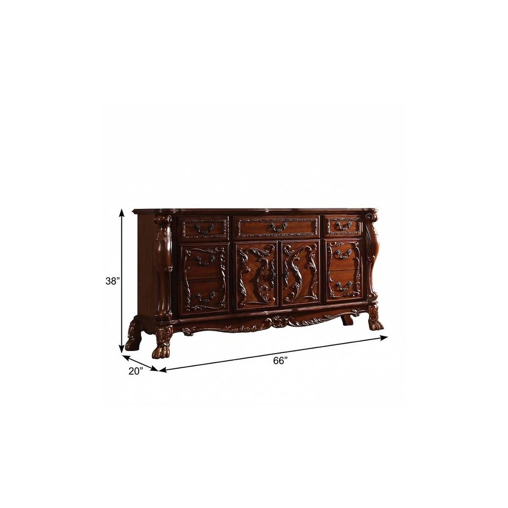 43" Brown Solid Wood Five Drawer Standard Chest