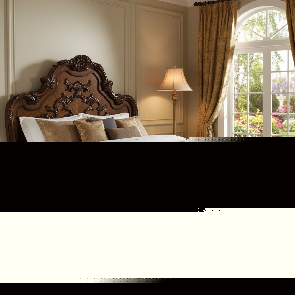 Brown Scrolling Wood California King Bed Frame