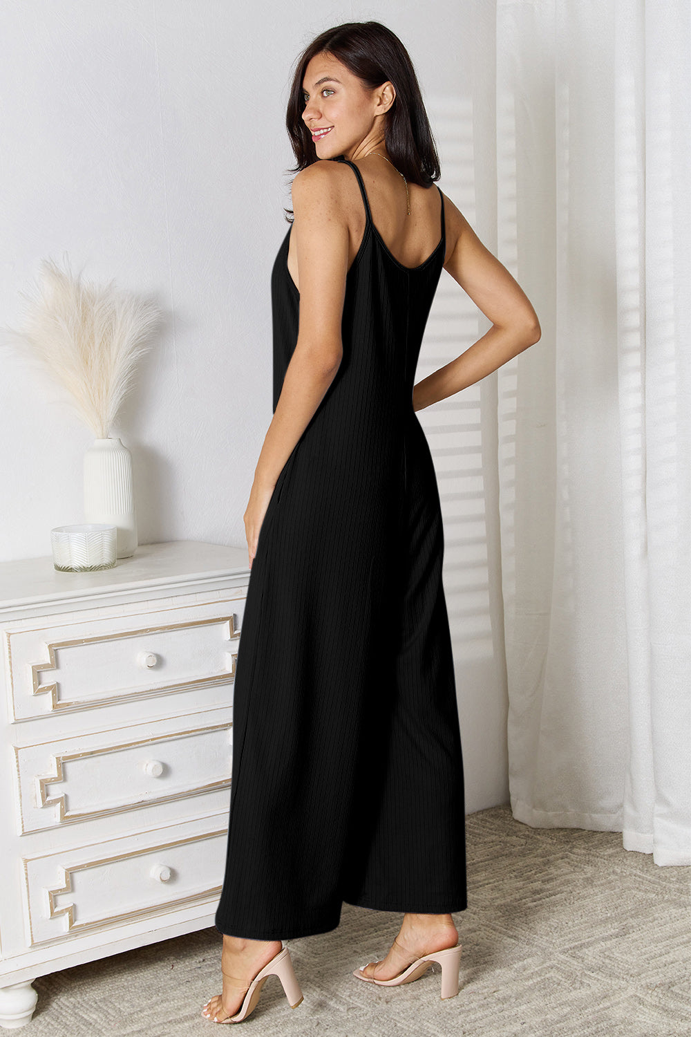 Basic Bae Full Size Spaghetti Strap V-Neck Jumpsuit - Fluent Trends