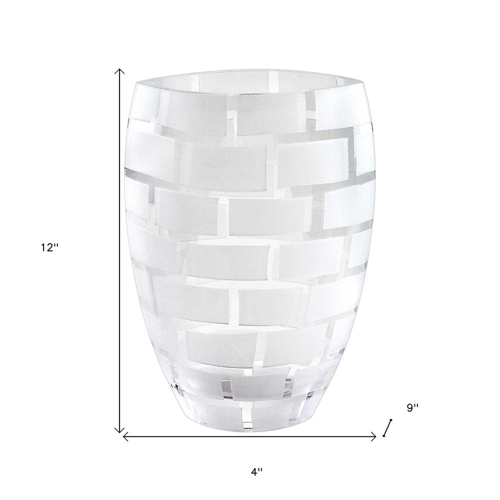 12" Clear Cylinder Lead Free Crystal Table Vase HomeRoots