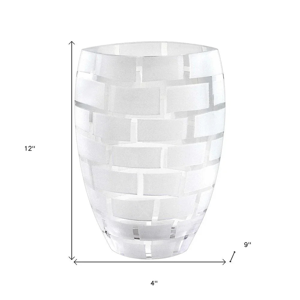 12" Clear Cylinder Lead Free Crystal Table Vase - Fluent Trends