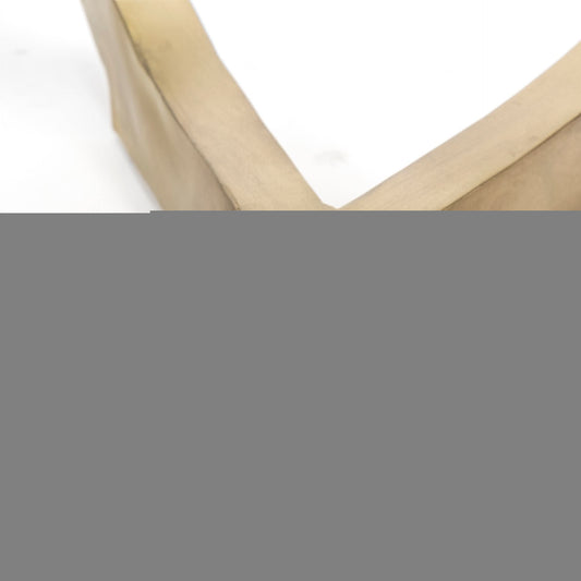 48" White And Gold Rounded Marble And Metal Pedestal Base Dining Table