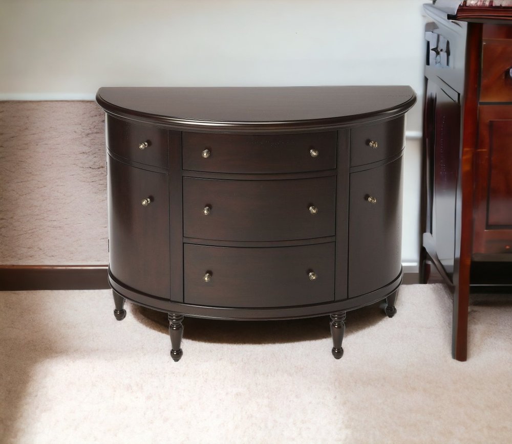 41" Dark Brown Solid Wood Five Drawer Sideboard HomeRoots