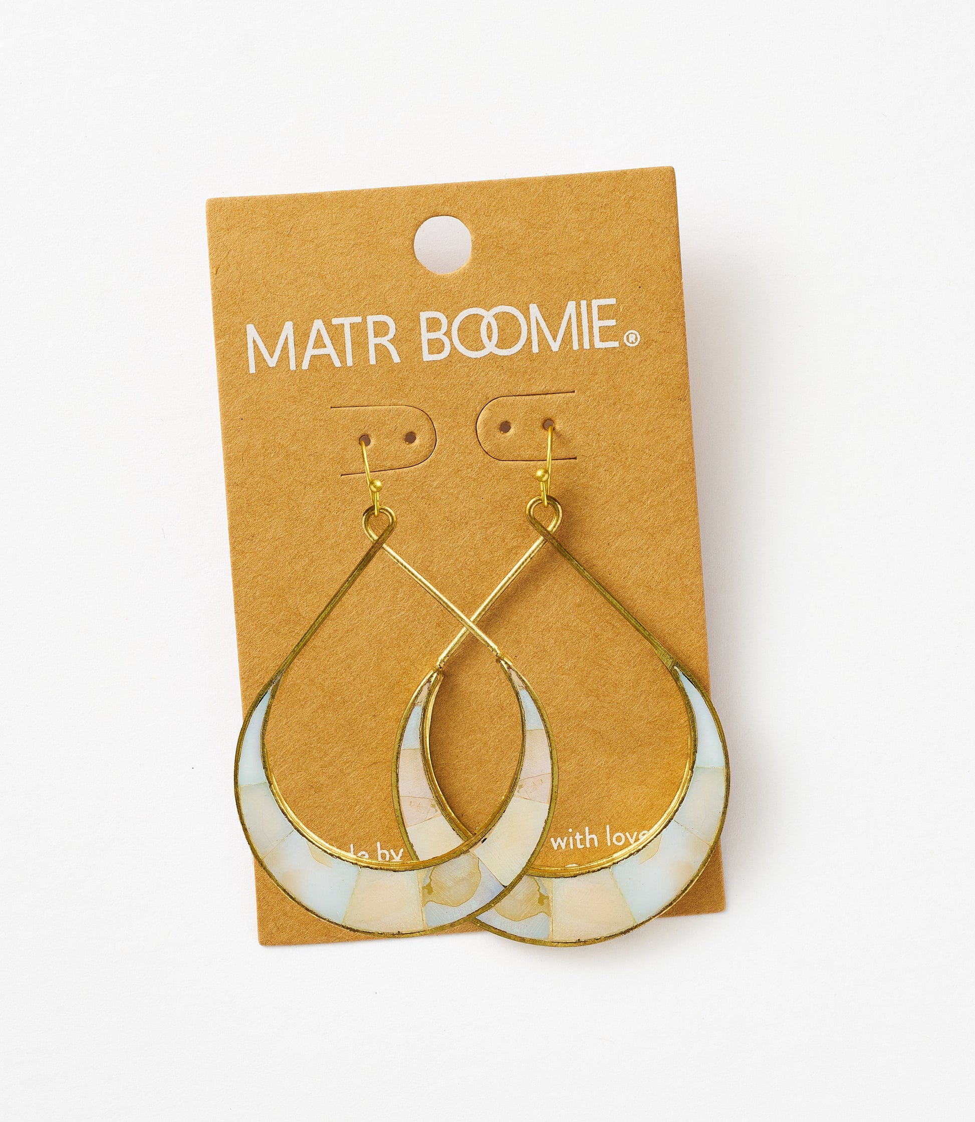 Rajani Crescent Mother of Pearl Hoop Earrings - Fluent Trends
