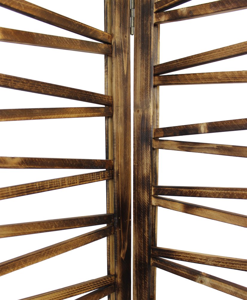 Rustic Geo Design Wood Three Panel Room Divider Screen HomeRoots