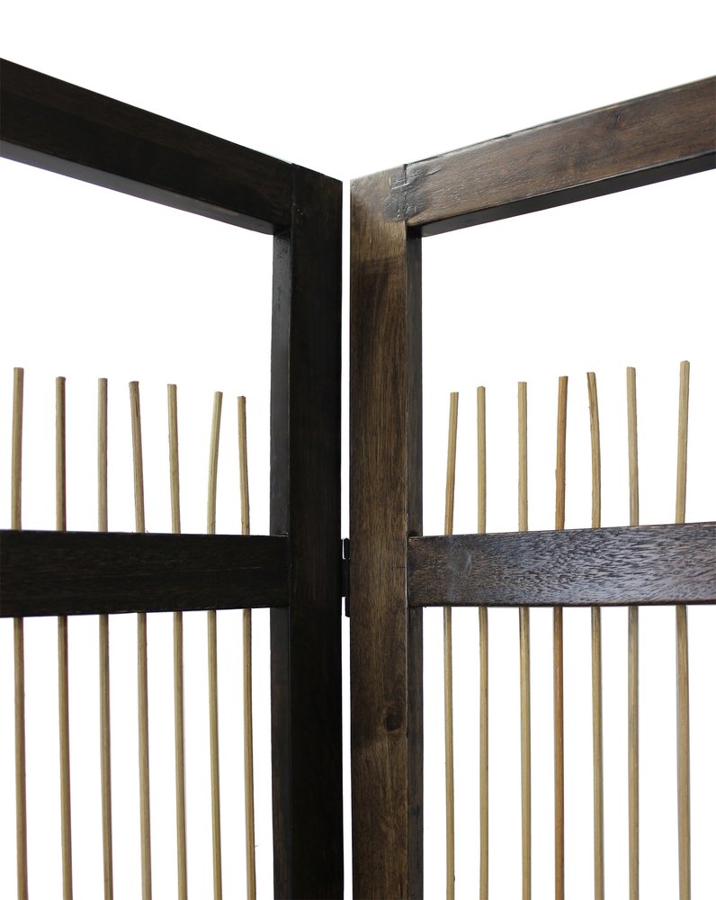 Light and Dark Rattan Three Panel Room Divider Screen HomeRoots