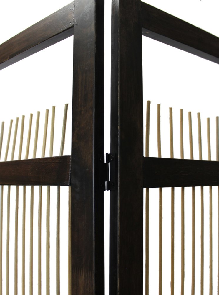 Light and Dark Rattan Three Panel Room Divider Screen HomeRoots