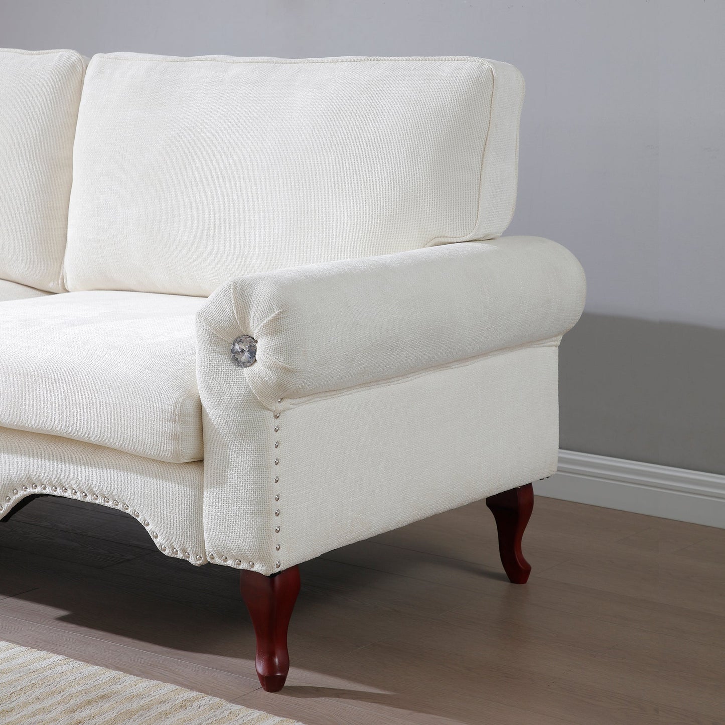 2 Piece Sofa Set with Movable Pillows, 5 Seat, Upholstered Sofa, Beige Streamdale Furniture