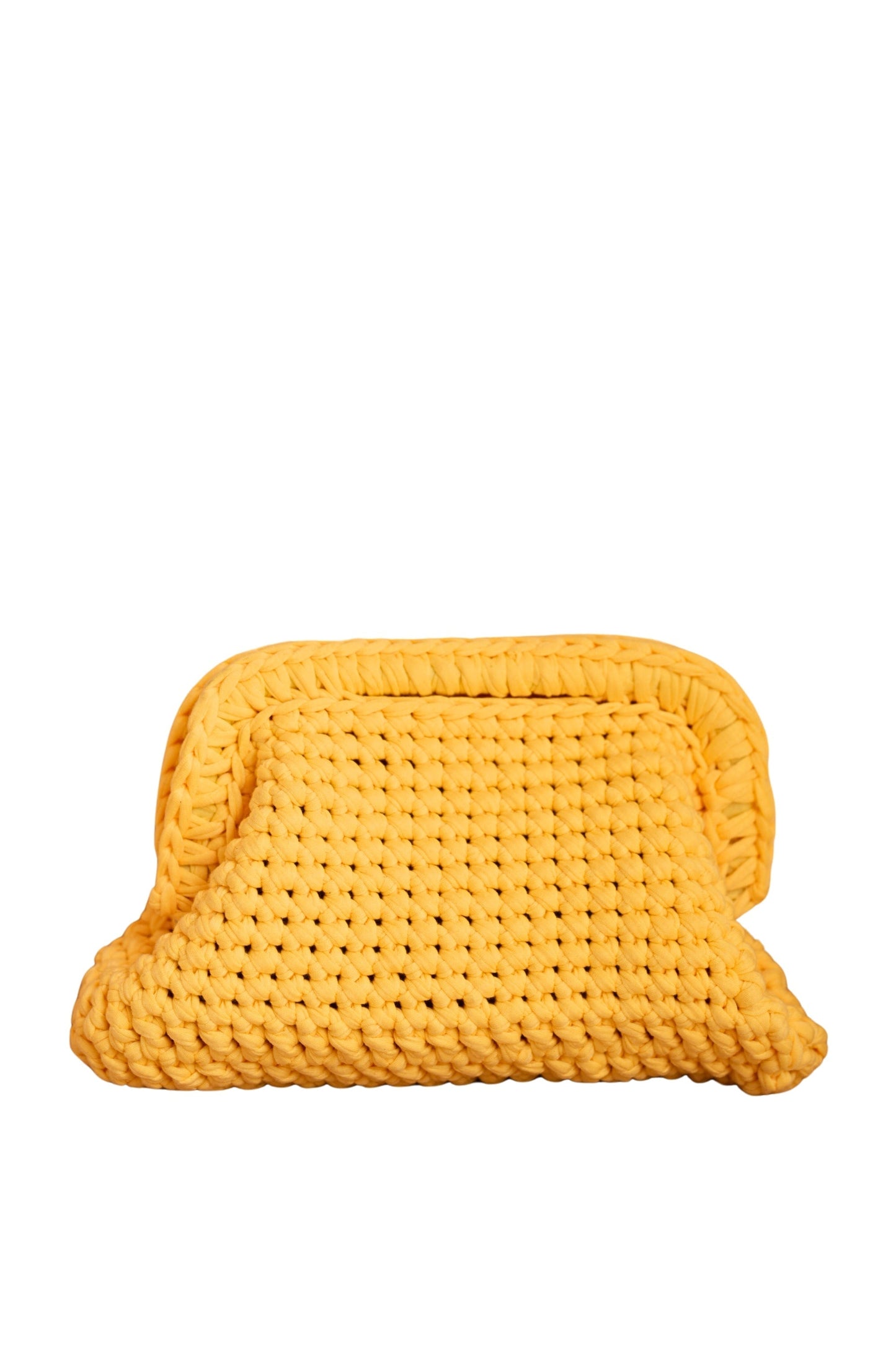 Cali Top Handle Knit Clutch in Butter Yellow Powered by People