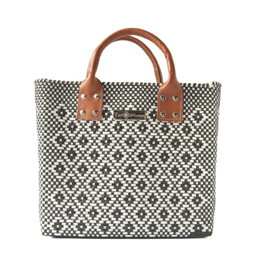 Panda Large Woven Crossbody Bag with Leather