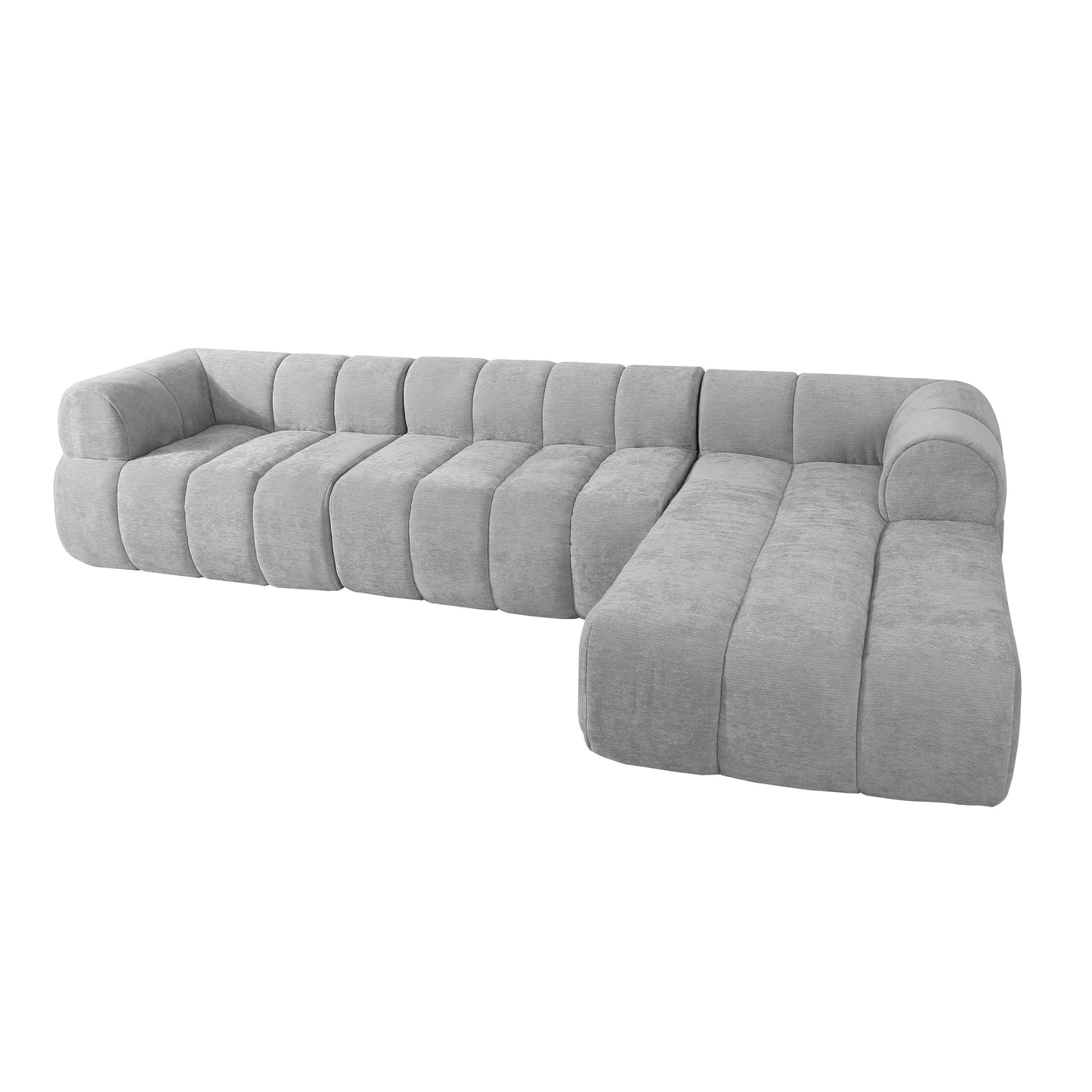 122' Modern L-Shaped Sectional Sofa with High-Density Sponge Right Hand Facing