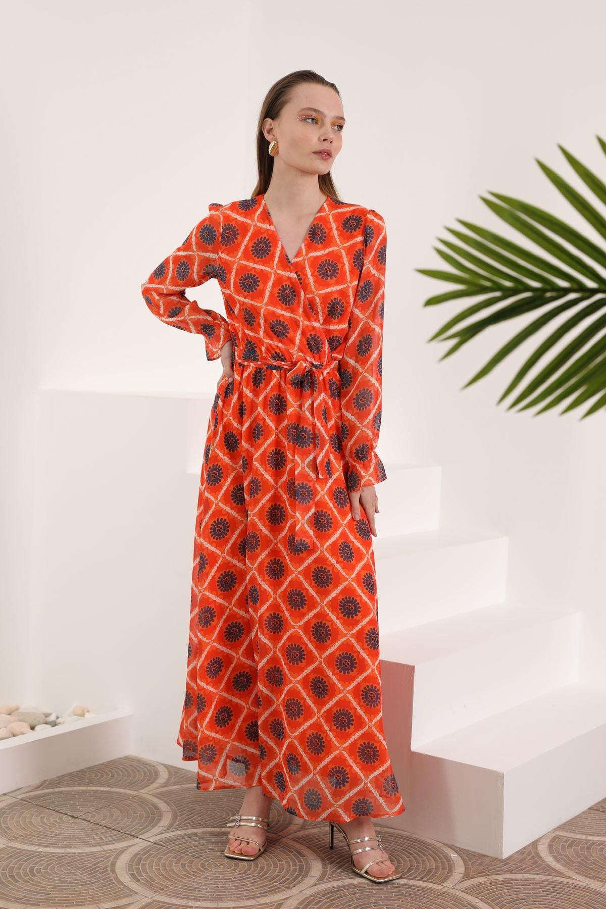 Sun Print Chiffon Dress Soléa