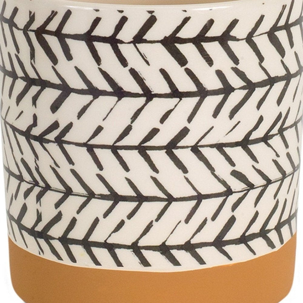 Set of Four Cream Dolomite 3 Ounce Round Pot Planters - Fluent Trends