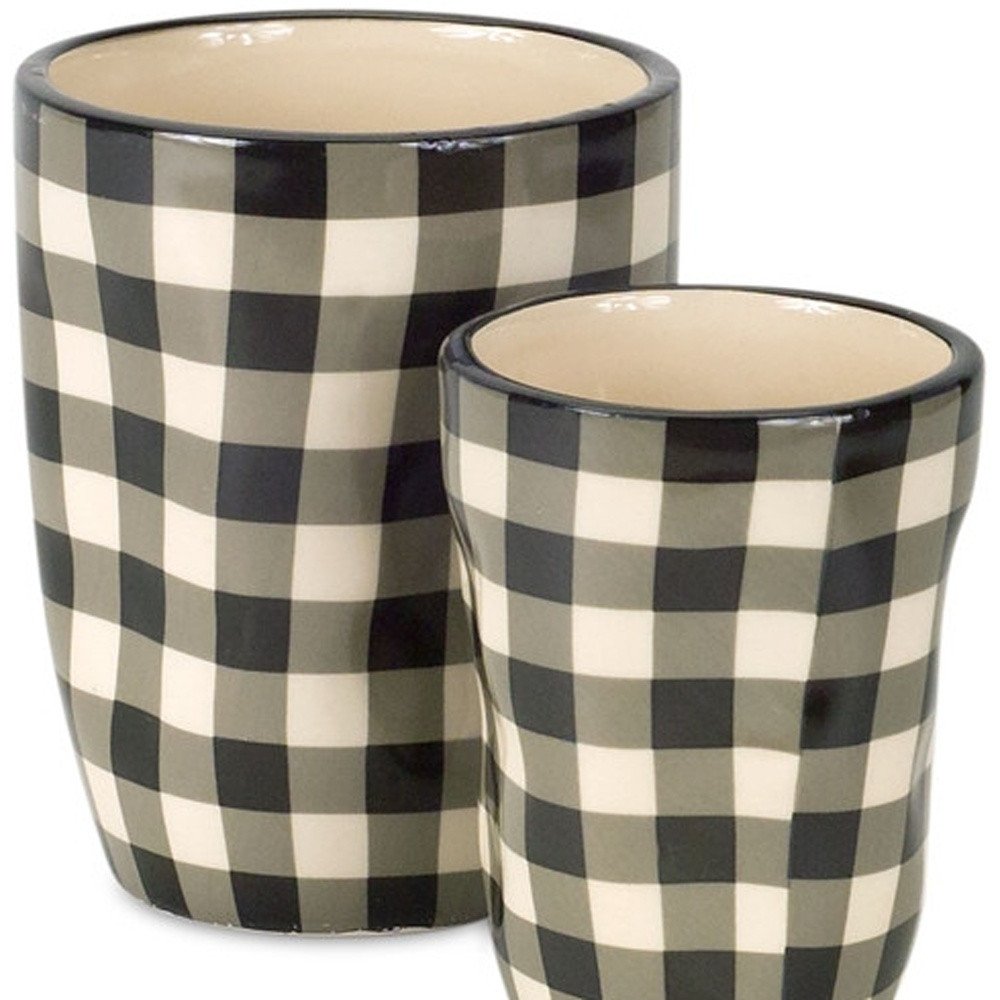 Beige Set of Six Dolomite 1.66234 ounce Round Pot Planter - Fluent Trends