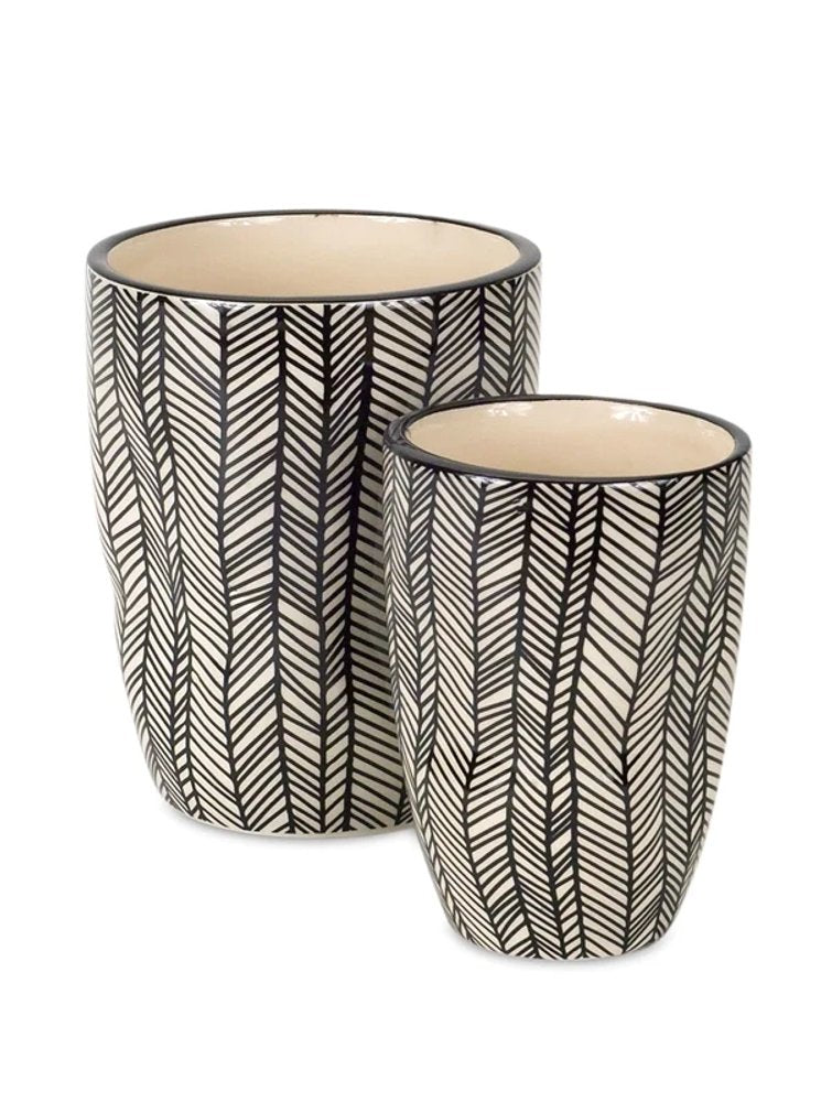 Beige Set of Six Dolomite 1.66234 ounce Round Pot Planter HomeRoots