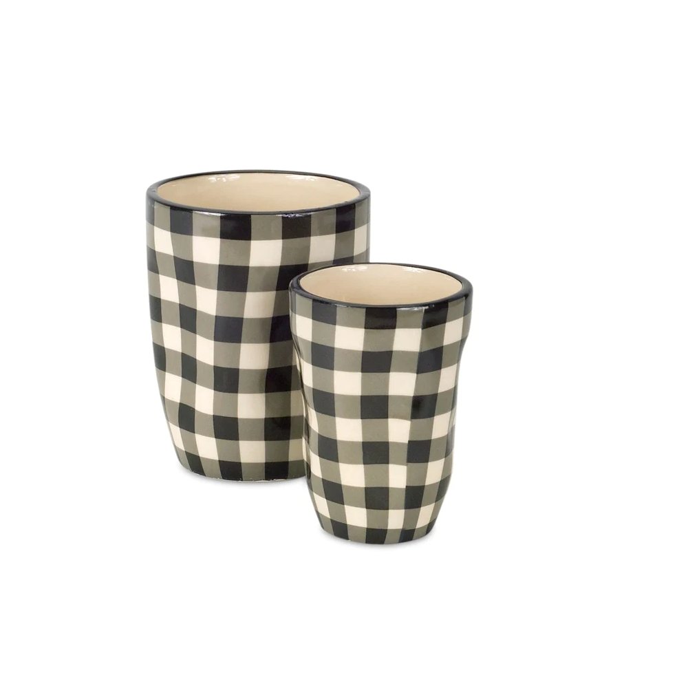 Beige Set of Six Dolomite 1.66234 ounce Round Pot Planter HomeRoots