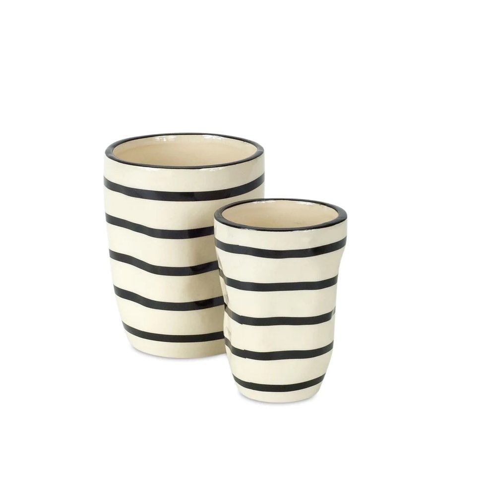 Beige Set of Six Dolomite 1.66234 ounce Round Pot Planter HomeRoots