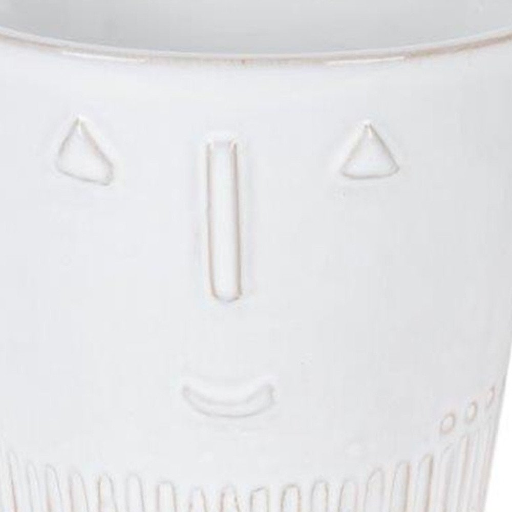 White Set of Two Porcelain 4.4329 ounce Round Pot Planter HomeRoots