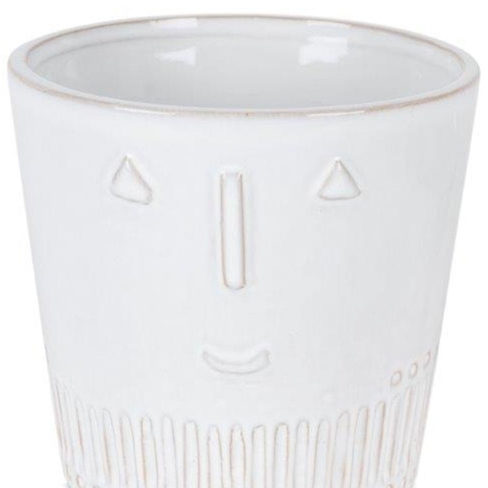 White Set of Two Porcelain 4.4329 ounce Round Pot Planter HomeRoots