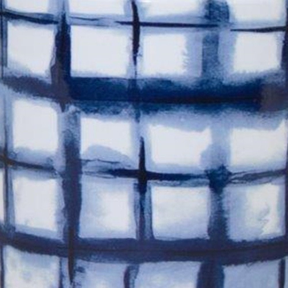 Set of Two Cobalt And White Ceramic 2 Ounce Round Footed Pot Planters - Fluent Trends
