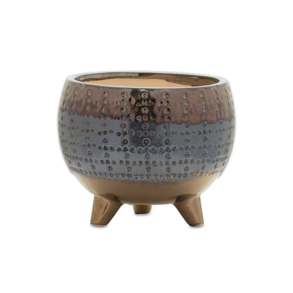 6" Blue Clay Round Pot Planter HomeRoots