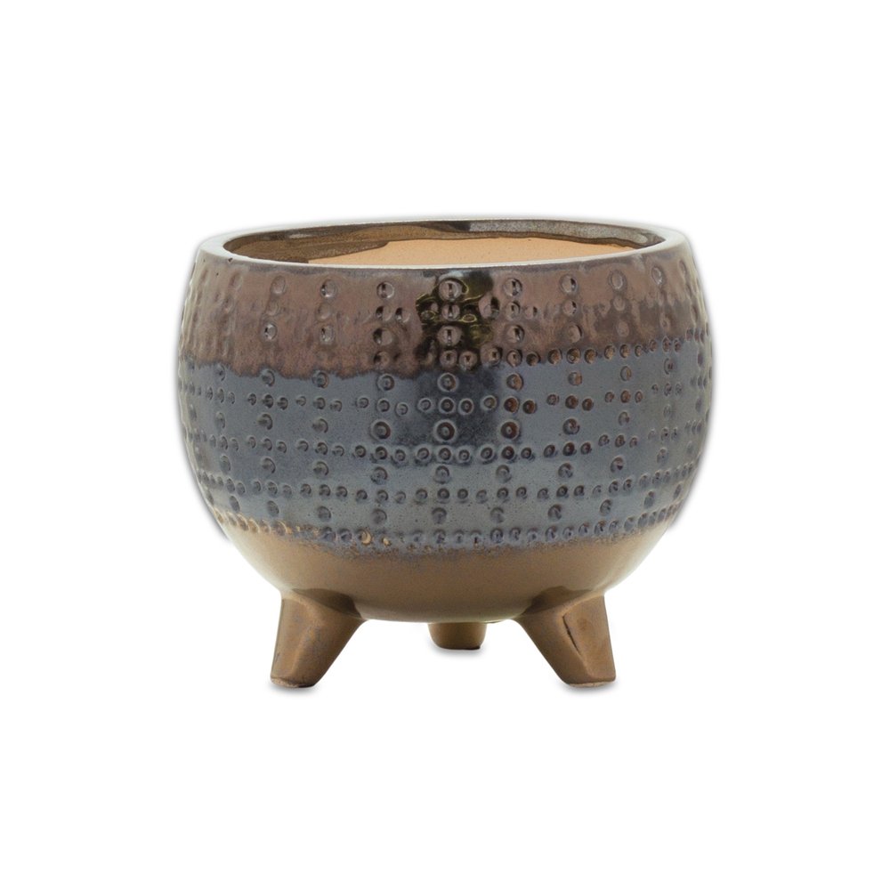 6" Blue Clay Round Pot Planter HomeRoots