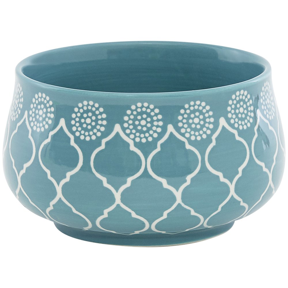 Turquoise Sixteen Piece Round Trellis Ceramic Service For Four Dinnerware Set - Fluent Trends