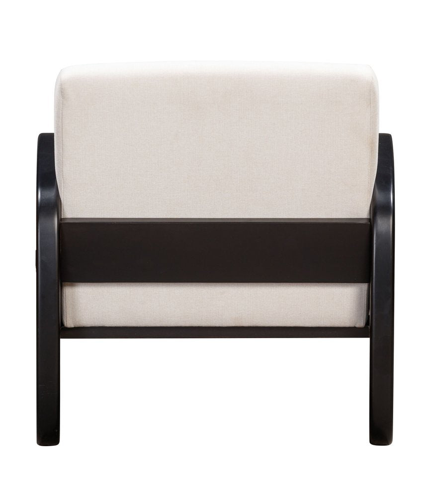 29" White And Black Linen Arm Chair HomeRoots