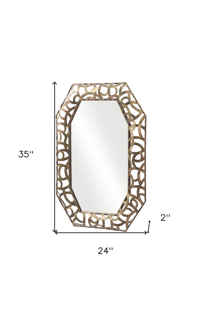 35" Bronze Octagonal Steel Framed Accent Mirror HomeRoots