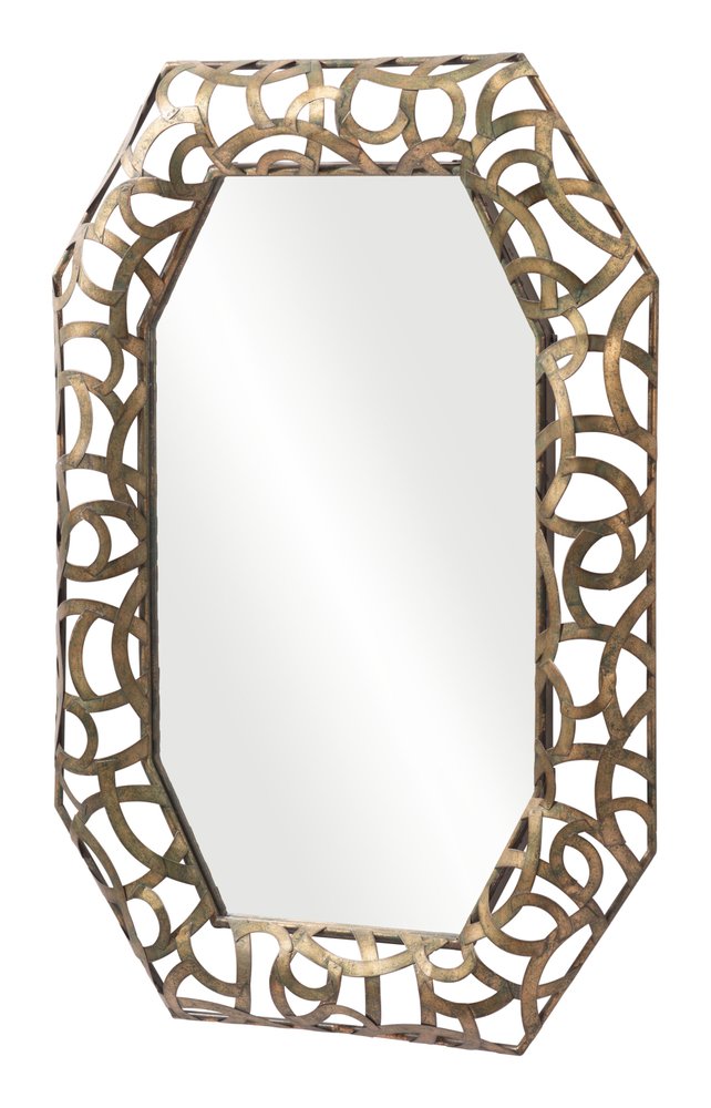 35" Bronze Octagonal Steel Framed Accent Mirror HomeRoots