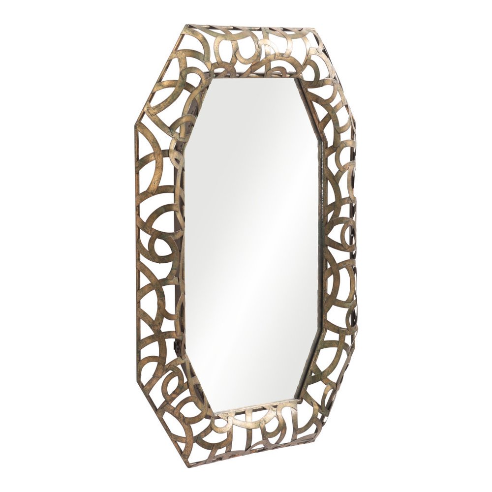 35" Bronze Octagonal Steel Framed Accent Mirror HomeRoots