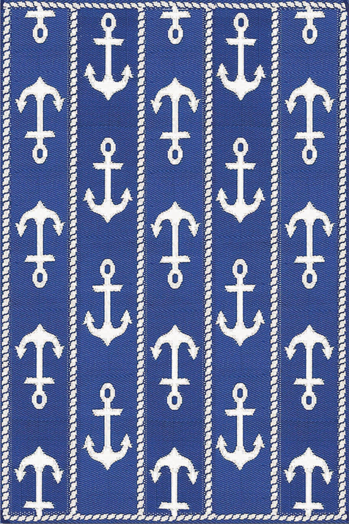 Anchor Blue & White Outdoor Mat / Rug