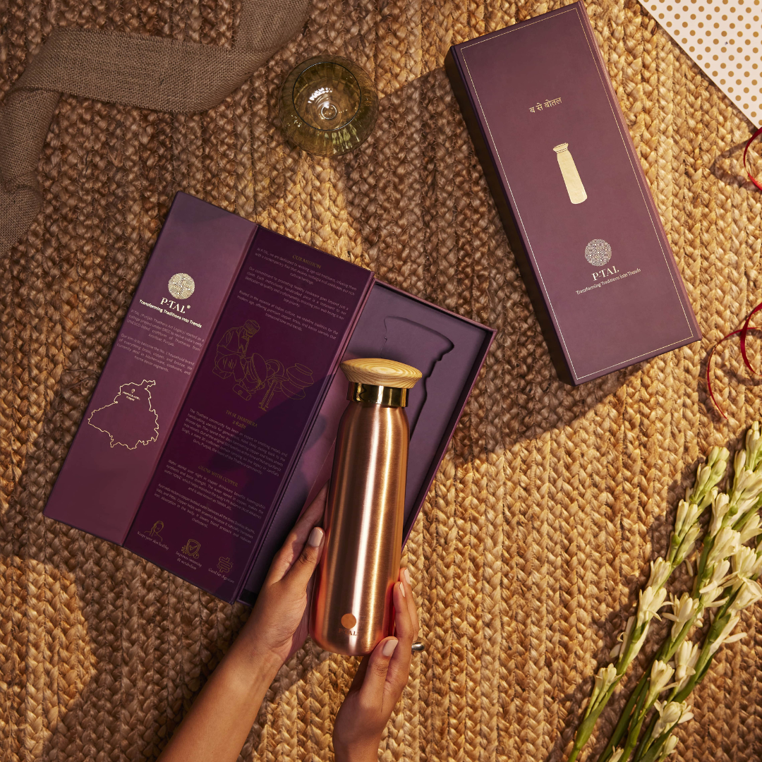 Copper Bottle, 100% Leakproof Copper Water Bottle Powered by People